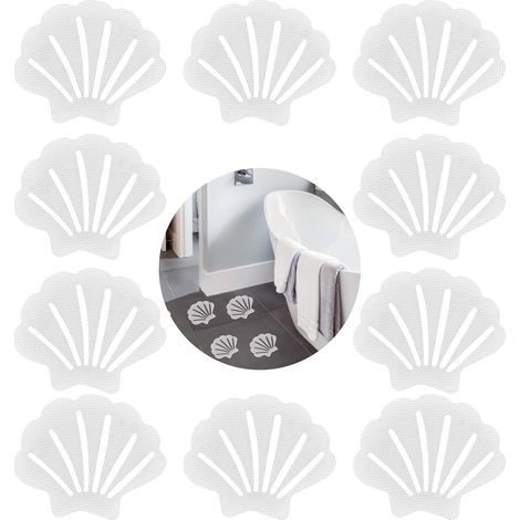 Juego de 20 pegatinas antideslizantes para ducha, tiras antideslizantes de seguridad para bañeras y duchas, tiras adhesivas, impermeables, transparentes. (1/5)