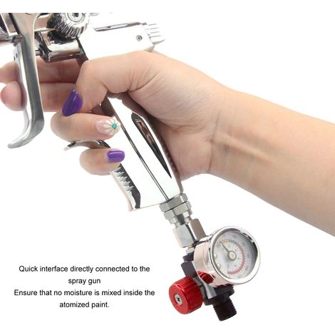 Régulateur de pression d'air pour pistolet à peinture G1/4 po, réglage rapide et précis, 0 à 10 bar (1/5)