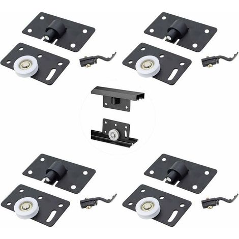 Ahlsen 4-teiliges Nylon-Schranktürrollen-Set, Schiebetürrolle, Schranktür-Gleitrolle, Möbelrollen, Gleiträder, für Schrank-Schiebetür