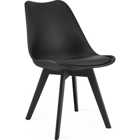 Sedia Mark - nera / gambe nere x 1 (1/5)