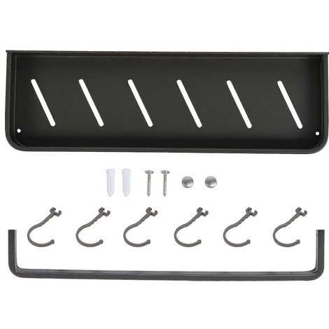 Wandmontiertes Duschregal mit Handtuchhalter, Shampoo-Organizer fürs Badezimmer, stabile Metallaufbewahrung (1/5)