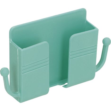 Boîte de Rangement Murale Multifonction avec Support de Téléphone pour Cuisine, Salle de Bain, Bureau - Vert (1/5)