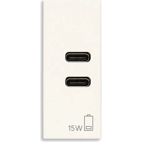 VIMAR 30292.CCB - Alimentatore USB C+C 15W 3A 5V bianco