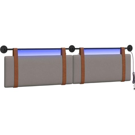 Maison Exclusive - Hängendes Kopfteil Taupe Antikes PU (1/5)