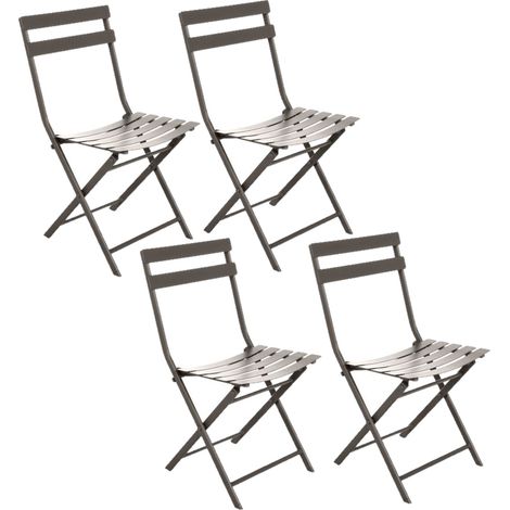 Lot de 4 chaises de jardin pliantes en métal GREENSBORO (1/3)