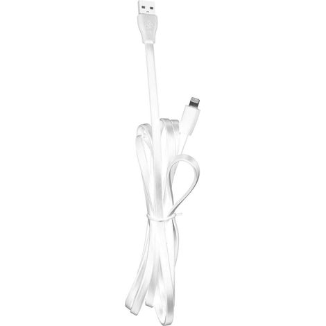 Câble Plat Charge Rapide Longueur 1m Blanc (1/3)