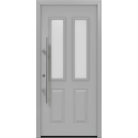 Hörmann Ecostar Haustür "ISOPRO Secur IPS 410S", weißaluminium matt (RAL 9006), 110 x 210 cm (B x H), DIN Links