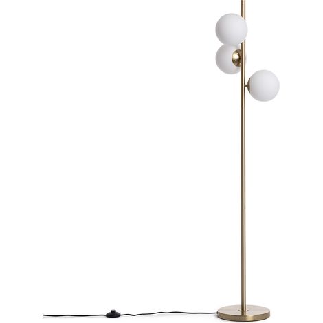 Stehlampe Metall und Glas Moonlight Brass Round 3 Strahler Gold (1/5)