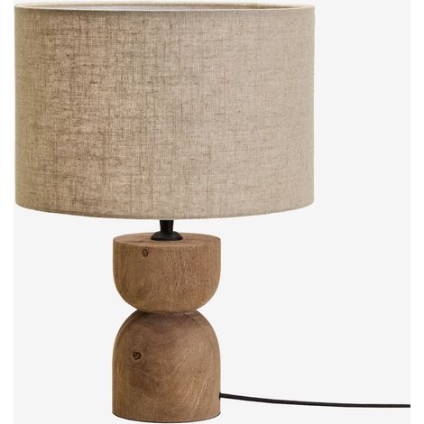 SKLUM Mango-Holz-Tischlampe Diniz ↑18 cm