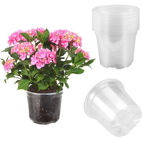 10 Pièces Pot pour Orchidées en Plastique, Pots à Orchidées Transparents avec Trou de Drainage, Pot de Fleurs Plastique pour Bureau de Balcon intérieur et extérieur (1/5)