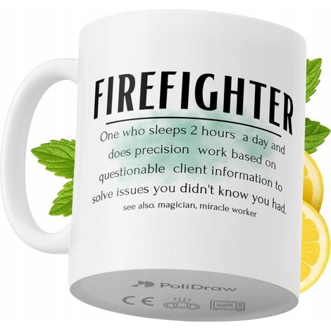 Mug humoristique pour pompier, avec un texte amusant et un design graphique original. Idéal pour les anniversaires, les fêtes et les occasions spéciales. Mug premium pour la maison, le bureau et le tr