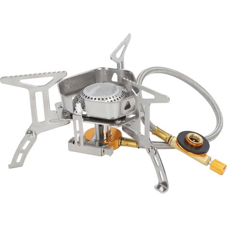Réchaud de camping portable, coupe-vent, pliable et résistant aux hautes températures, idéal pour la cuisine de randonnée en extérieur. (1/5)