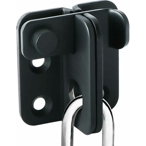 Verrou de Porte Coulissante Cadenas Moraillon Serrure de Porte Loquet de Verrouillage de Boucle Crochet Antivol, Finition Noire Mate en Acier Inoxydable (1/5)