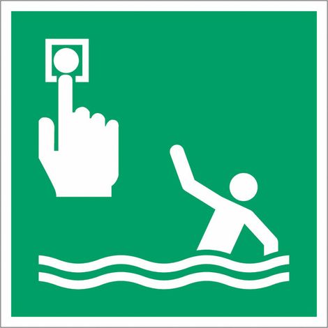 Pannello adesivo ISO 7010 "Allarme uomo in mare" - E069