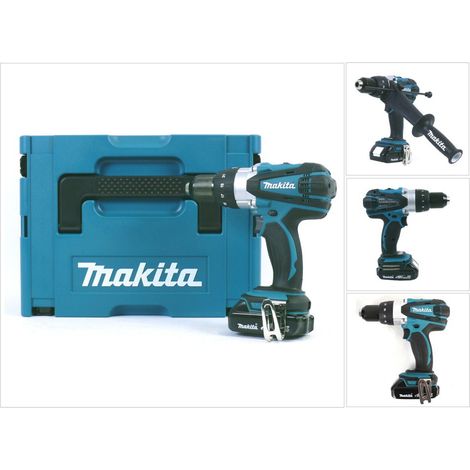 Makita DHP 458 Y1J Trapano avvitatore a percussione a batteria 18V 91Nm + 1x Batteria 1,5 Ah + Valigetta Makpac - senza caricatore