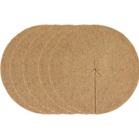 Lot 5 Disques Paillage Ø40cm Feutre de Jute Protection Plante, Mauvaises Herbes, Gel (1/4)