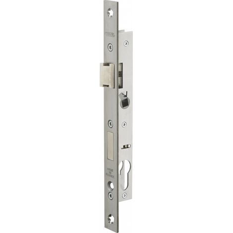 Thirard – Boitier de serrure encastrable à cylindre pour menuiserie métallique – Axe 10.5mm – Bouts carrés en inox – Verrouillage efficace