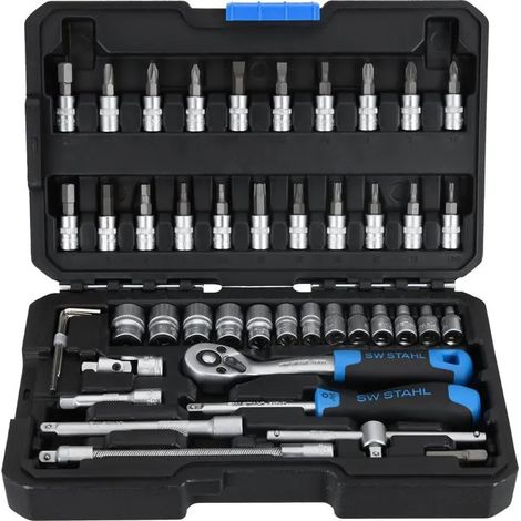 Llaves y dados sw-stahl 07748l acabado cromo estuche organizado 48 pcs