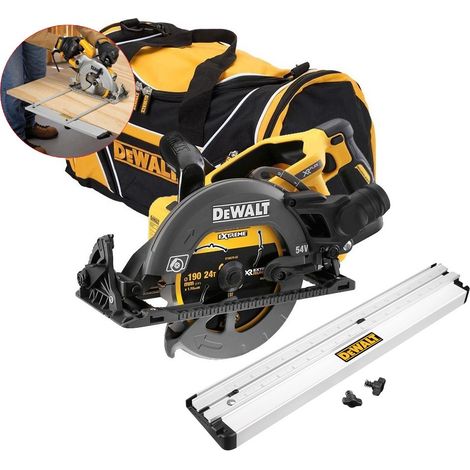 Dewalt DCS577N 54v XR FLEXVOLT Circular Saw High Torque BL 190mm + Fence + Bag (1/4)