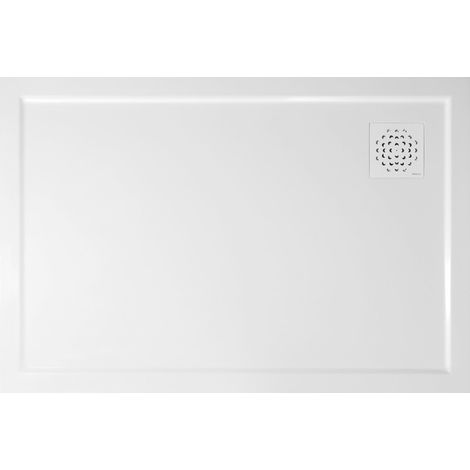 Receveur de douche XENA en marbre moulé, rectangulaire 120x80cm, blanc (1/4)