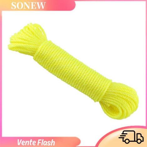 Sonew corde à linge en nylon Corde en Nylon de 20m, corde à linge, jardin, Camping, extérieur (jaune) jardin Jaune fluo (1/5)