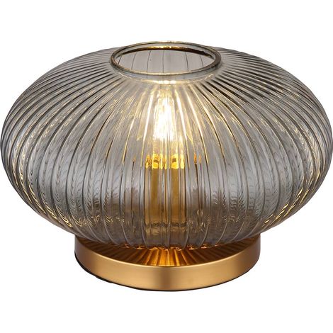 Globo - tischlampe - Normy - messing - glas rauchglas - Ø 30cm - (1/5)