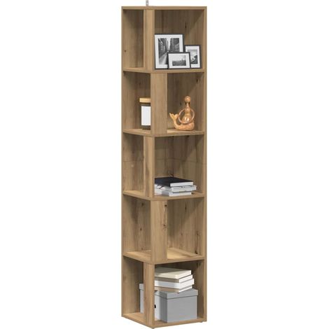 vidaXL Mobile Angolare Rovere Artigianale 33x33x165 cm in