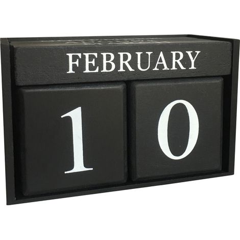 Calendrier perpétuel en bois noir vintage, tout nouveau calendrier en bois (1/2)