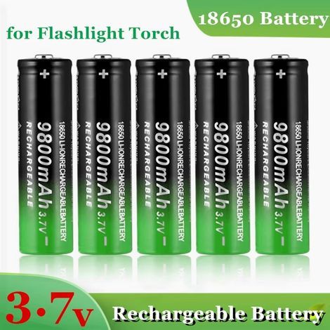 Lot de 15 piles lithium-ion 18650 3,7V 9800mAh – Rechargeables pour lampe torche – Dimensions 18x67mm – Longue durée de vie (1/5)