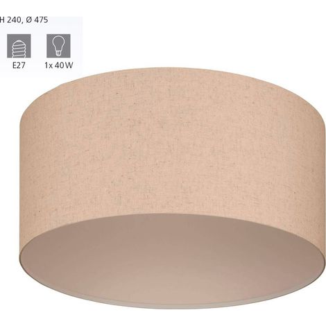 Lampada del soffitto Feniglia in acciaio nero E27 1x40W H: 24 cm Ø47,5 cm Dimmabile (1/3)