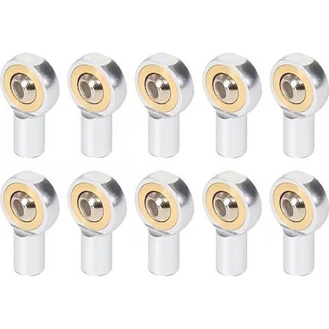 10 pezzi di giunti sferici M2.5 per supporto terminale di collegamento per modellini di auto, barche, aerei e camion RC, colore argento.