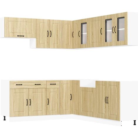 Maison Exclusive - Set Mobili da Cucina 11 pz Kalmar Rovere Sonoma in Truciolato (1/5)