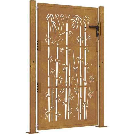 Maison Exclusive - Gartentor 100x150 cm Cortenstahl Bambus-Design