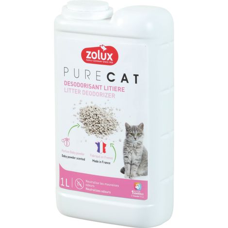 Désodorisant pour litière parfum baby powder 1 litre pour chat - zolux (1/2)
