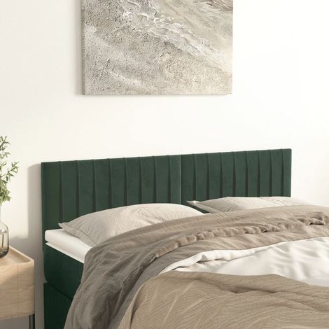 Cabeceros terciopelo verde oscuro 144x5x78/88 cm vidaXL (1/5)