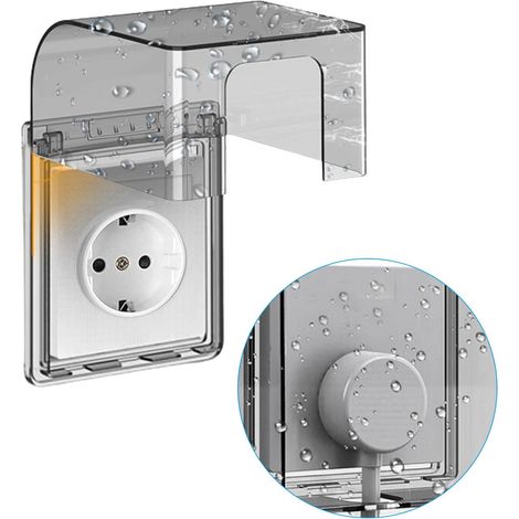 Type 86 Cache Prise Etanche Electrique, Protection Caches Prises Murale, 118x105x70mm Prise Electrique Exterieur de Courant Etanche, Autocollant Prise Couvercle Interrupteur pour Salle de Bain,noir (1/5)