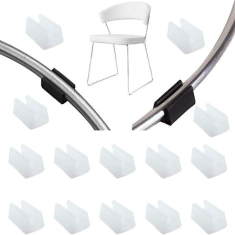Patin Pied Chaise Tube Rond Embout Tube Pied Table Fauteuil Tampon Meuble Forme U Plastique Blanc Diamètre 14 mm,20Pcs (1/4)