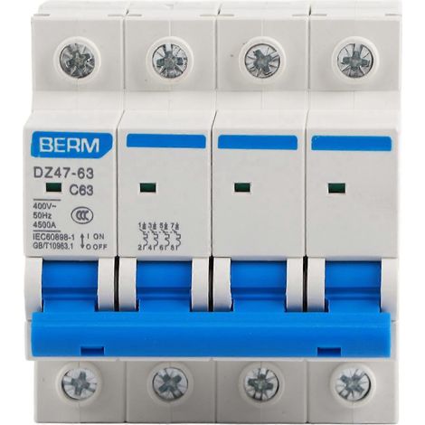 Disjoncteur différentiel DZ47-63 4P 400 V/63 A