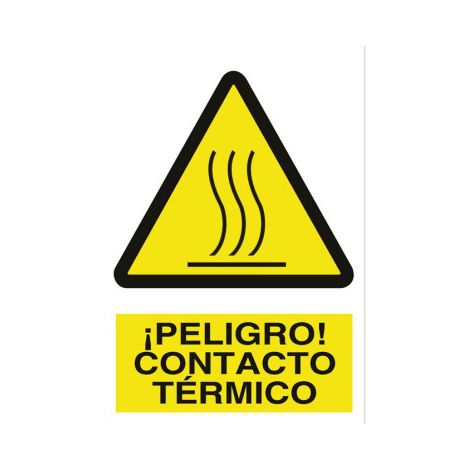 Señal de advertencia ¡Peligro contacto térmico                                                   Poliestireno       210X148 mm (1/2)