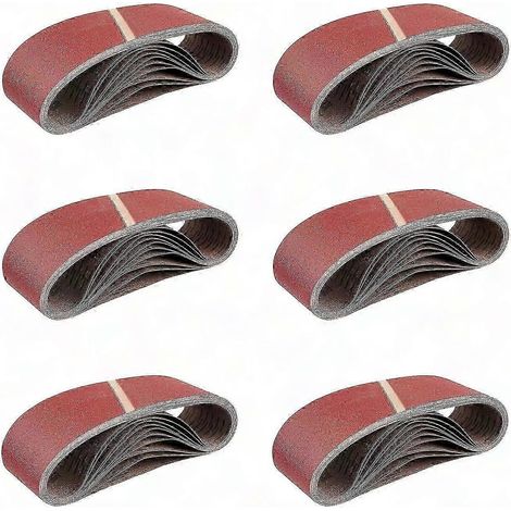 Lot de 25 courroies abrasives 610x100mm, grains mixtes 40/60/80/120/180 pour ponceuses à bande - Yx (1/5)