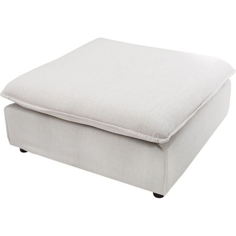 Pouf KALIA – Weiß – Mattes Gewebe – Moderner Pouf
