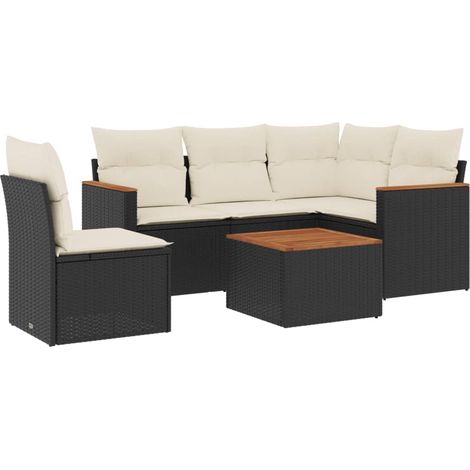 Maison Exclusive - Patio Sofa Set 6-Posti Black and Cream (1/5)