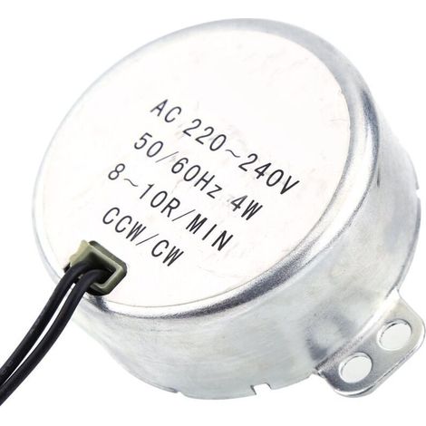 Moteur Micro Onde,Moteur Creche,Motoréducteur 10Rpm,Moteur Synchrone,Ty50A Synchrone M 1Pc 220240V Ac Moteur À Engrenages Synchrone 4W Cwcw0.81 Rpm (8-10Rpm) (1/5)