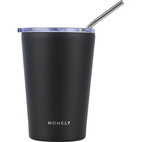 Taza térmica Midnight Black de 400 ml con pajita (1/5)