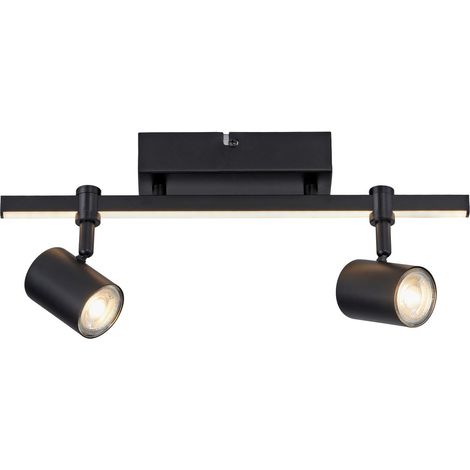 Paul Neuhaus Barik Plafonnier double spot noir 2xGU10, 1x 5W LED 3000K (1/5)