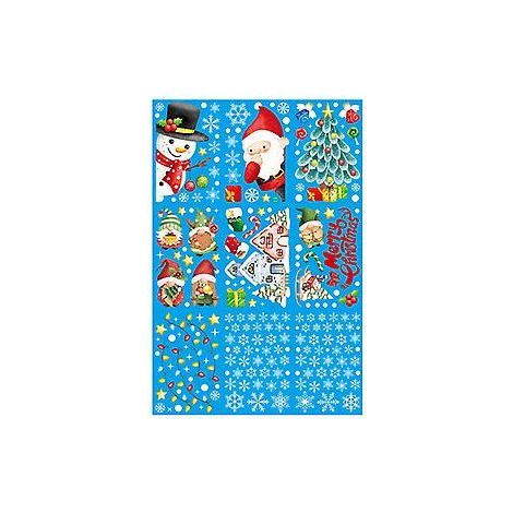 Autocollants de Noël pour fenêtres, décorations de Noël à faire soi-même, autocollants pour fenêtres, Père Noël, bonhomme de neige, autocollant de porte, autocollants statiques amovibles (Noël) (1/5)