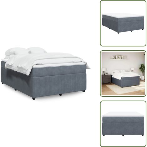 Boxspringbett mit Matratze Dunkelgrau 160x200 cm Samt - Boxspringbett - Boxspringbetten - Bett - Bett Mit Stauraum (1/5)
