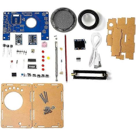 Kit radio FM électronique à monter soi-même (87-108 MHz, fréquence réglable, écran OLED, soudure nécessaire). (1/5)