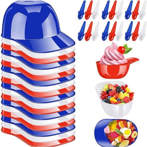 Bol à glace en forme de casque de baseball, 225 ml, mini bols en forme de casquette de baseball, bol à chips en forme de casque pour enfants, coupe glacée (1/5)