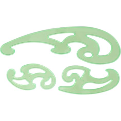 Ensemble de 3 règles courbes, règles courbes françaises multifonctionnelles en plastique flexible en forme de nuage, gabarits de dessin, outils de couture et de confection (1/5)